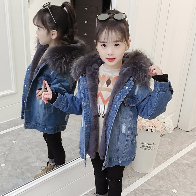 Girls Baby&s Kids Coat Jacket Outwear 2021 Blue Jea..